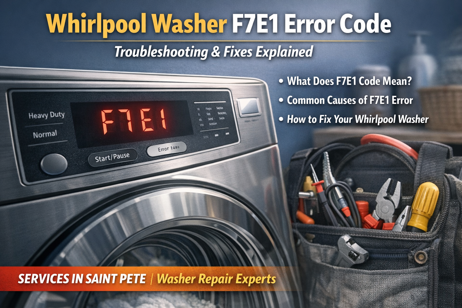 whirlpool washer f7e1 error code